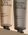 Amber Bottles with Tubes Mockup