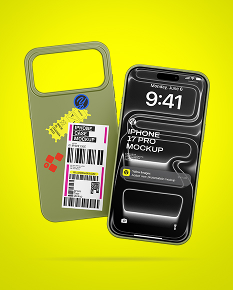 iPhone 17 Pro with Phone Case Mockup