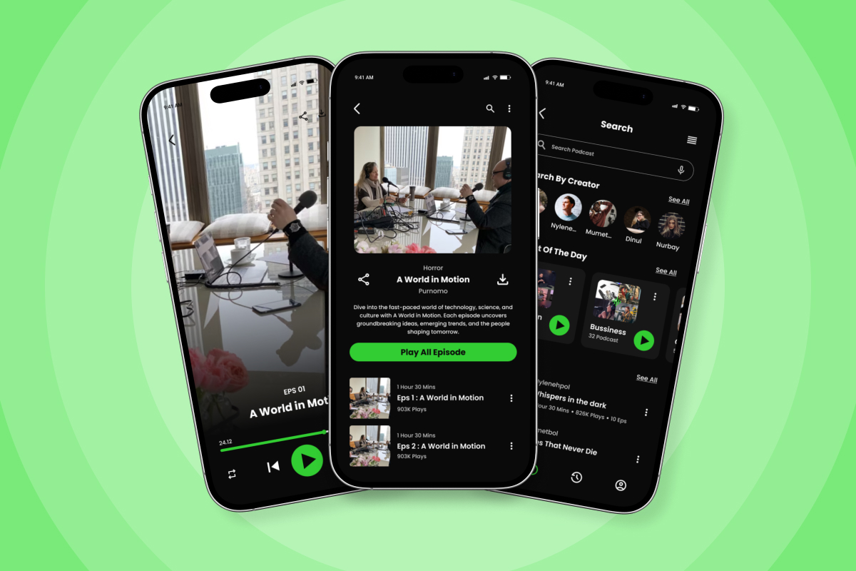 Cangkeman – Bold Podcast Streaming App Design Template
