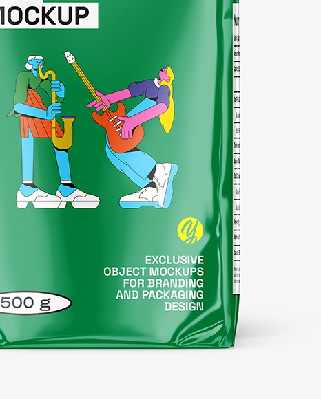 Glossy Coffee Bag Mockup
