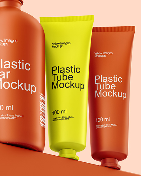 Pump Bottles with Tubes Mockup