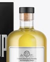 Golden Tequila Bottle with Box Mockup