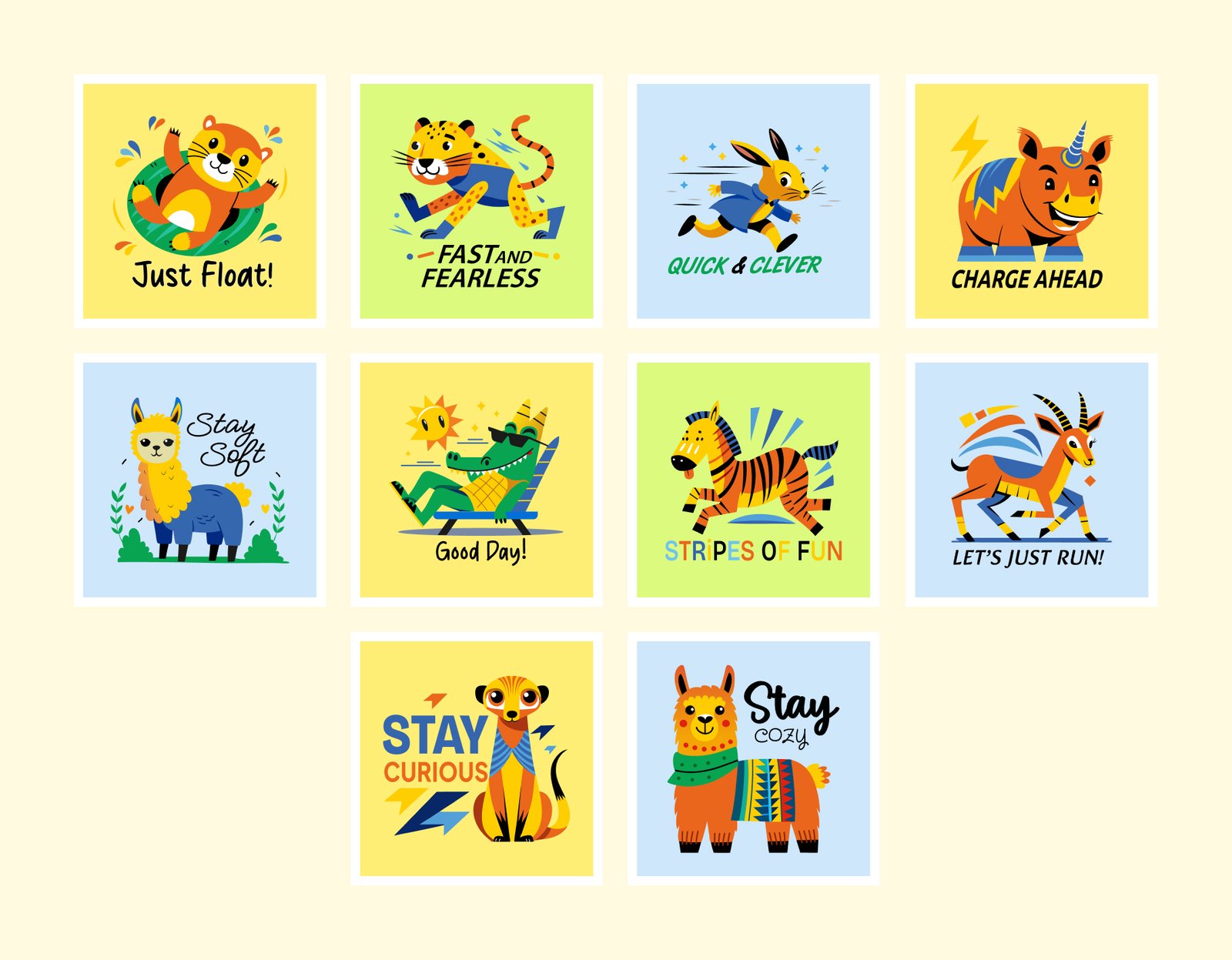 Cute Safari Animal Stickers