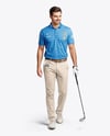 Man Wearing Golf Shirt and Chinos Mockup