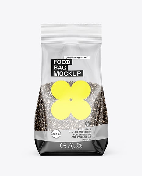 Transparent Package with Chia Seeds Mockup - Iphone mockup transparent