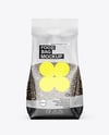 Transparent Package with Chia Seeds Mockup