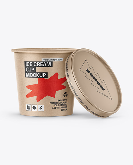 Kraft Paper Ice Cream Cup Mockup