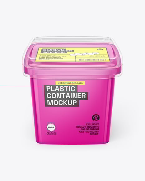 Plastic Food Container with Transparent Lid Mockup - Iphone mockup transparent