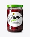 Clear Glass Jar with Cherry Jam Mockup
