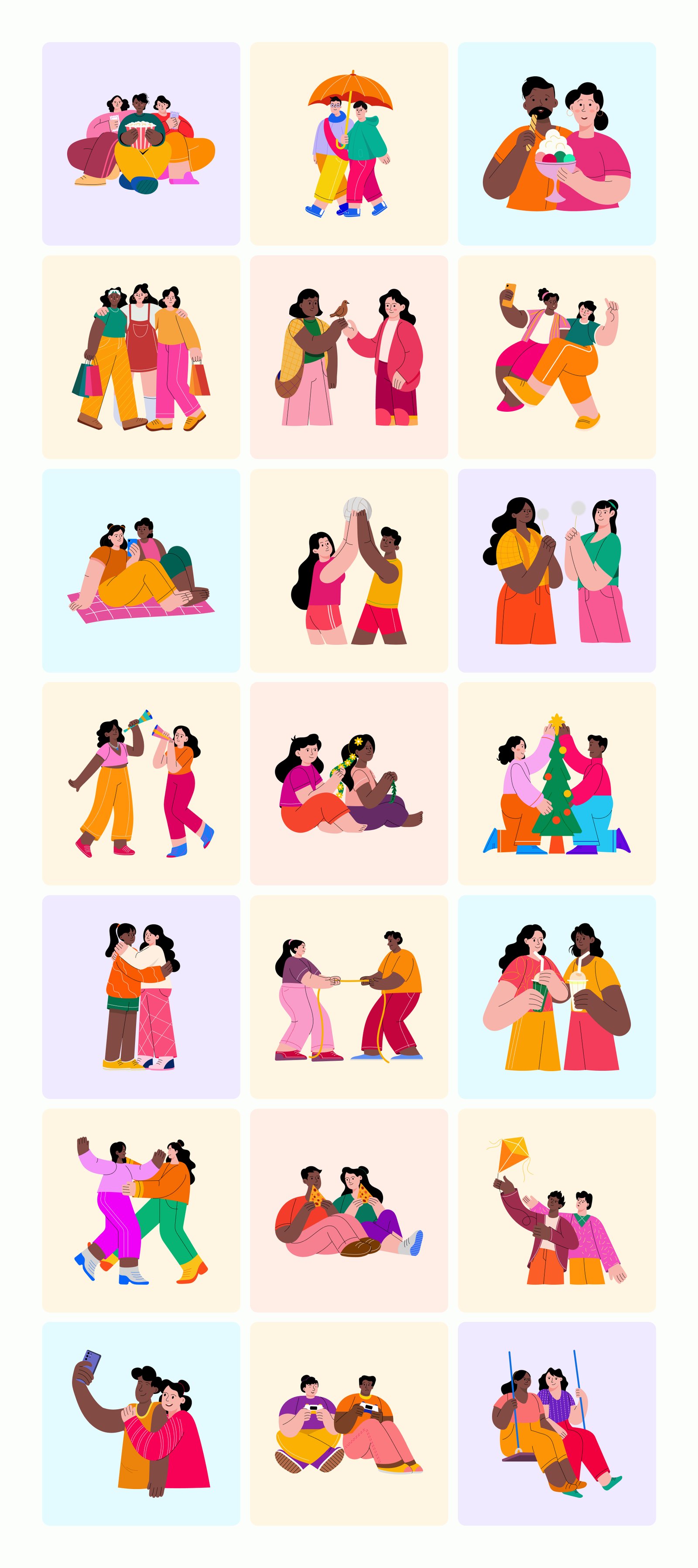 Friends Illustration Art Set