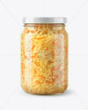 Clear Glass Jar with Sauerkraut Mockup