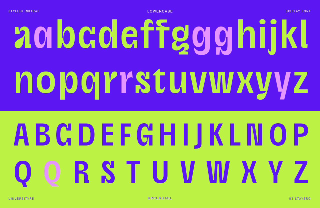 UT Staybro - A Stylish Inktrap Font