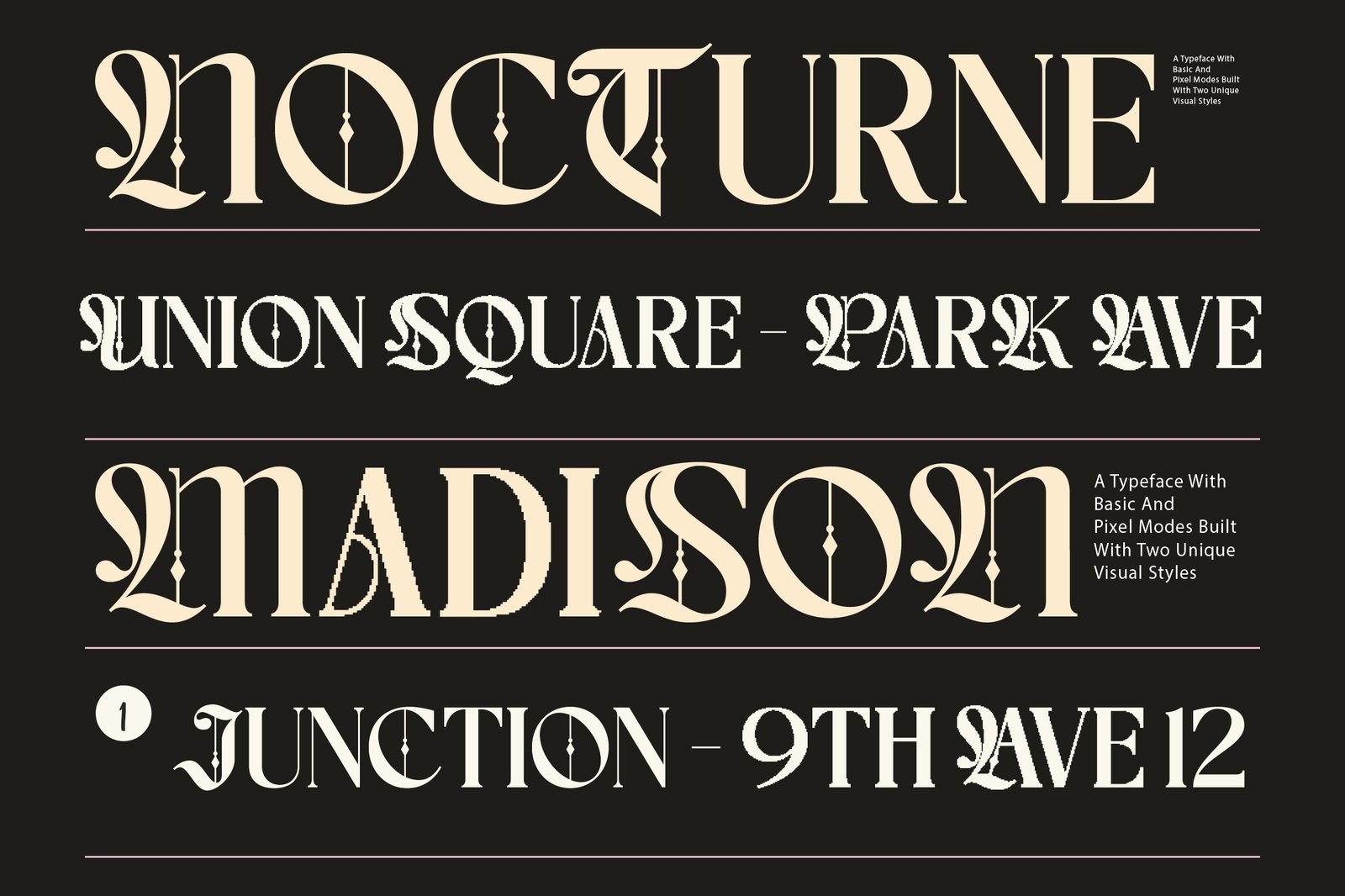 Choire Blackletter Pixel Display