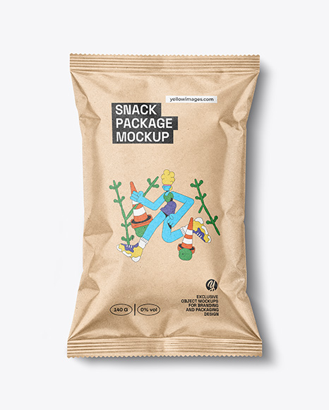 Kraft Paper Snack Package Mockup