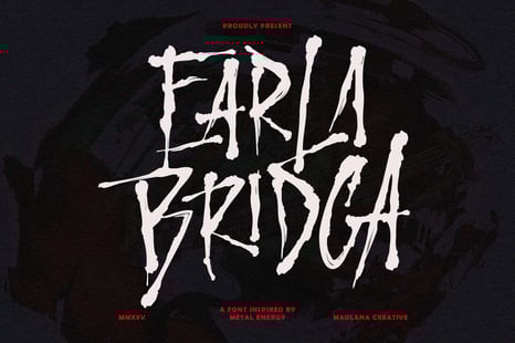 Earla Bridga Metal Energy Brush Font - Creative Store