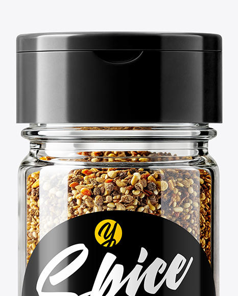 Spice Jar with Ground Pepper Mix Mockup