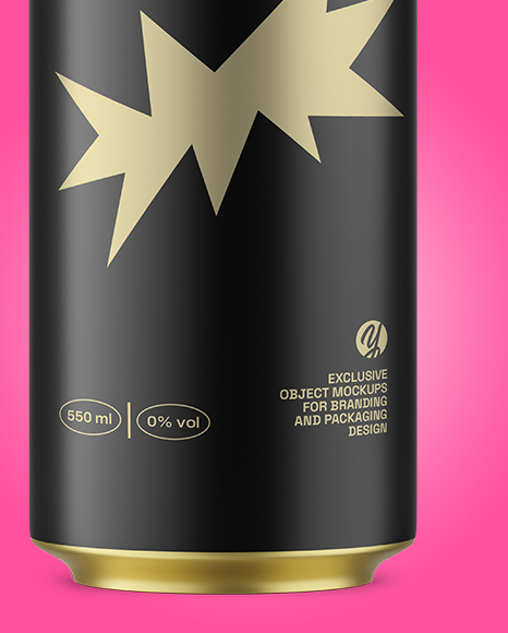 550ml Matte Aluminium Drink Can Mockup
