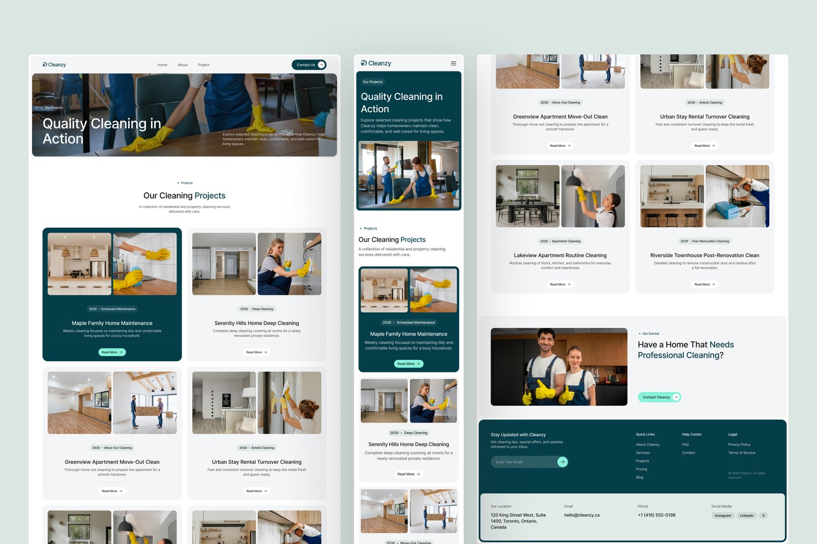 Cleanzy – Home Cleaning Service Website UI Figma Template