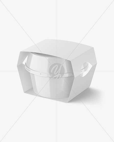 Glossy Plastic Container With Label Mockup