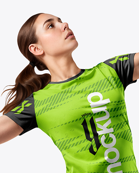 Woman Wearing Badminton Uniform Mockup