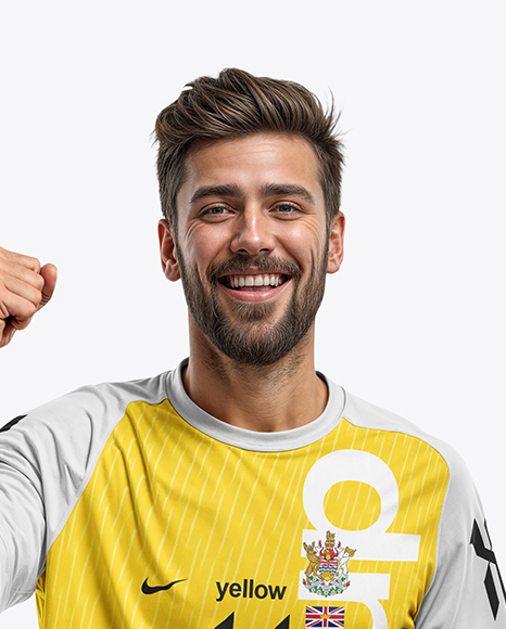 Soccer Player Wearing Raglan Jersey and Shorts Mockup