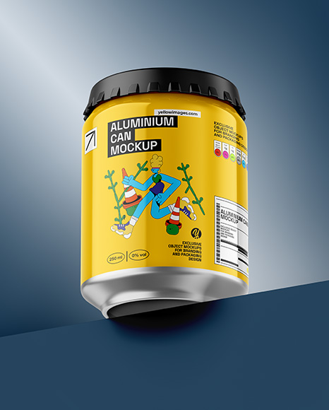 Aluminium Can With Glossy Finish Mockup - Product package mockup
