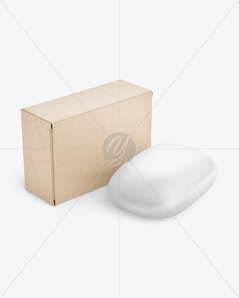 Soap Bar with Kraft Paper Box Mockup