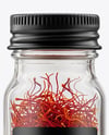 Small Glass Bottle with Saffron Threads Mockup