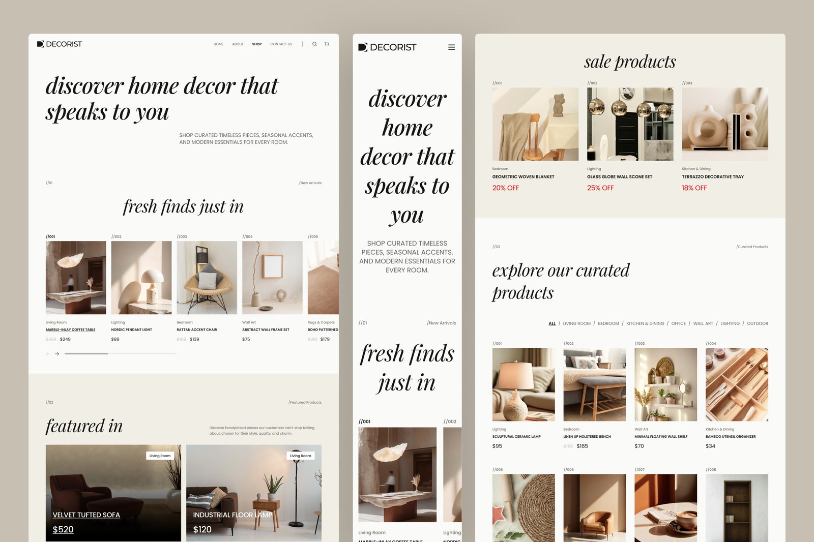 Decorist - Home Decor Website UI Figma Template