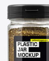 Clear Plastic Jar with Za'atar Spice Mockup