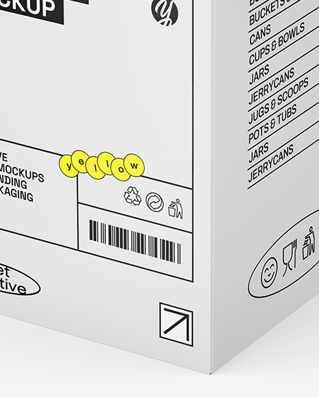 Box W/ Glossy Metallic Cans Mockup