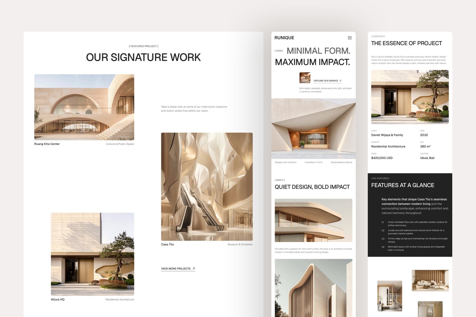 Runique – Architecture Firm Website UI Figma Template