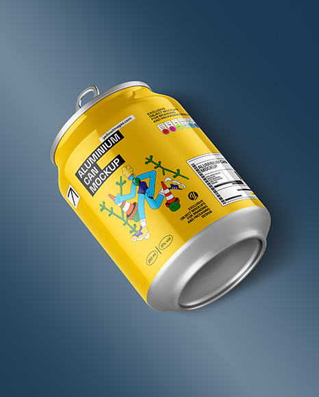 Aluminium Can With Glossy Finish Mockup