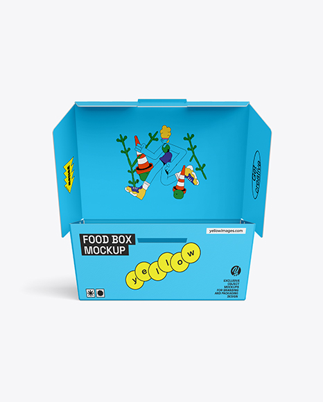 Opened Paper Food Box Mockup - Paper+Food+Boxes+Packaging+Mockup+Collection+|+|+Designertale