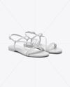 Pair of Women's Strappy Sandals Mockup