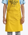 Asian Man Wearing Apron and Mandarin Neck Shirt Mockup