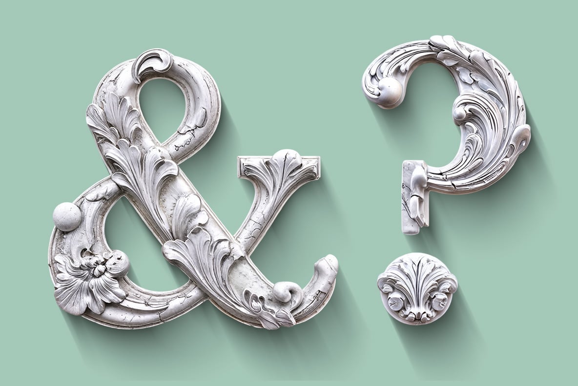Marble bas-relief Font