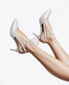Pair of Slingbacks on Woman's Legs Mockup