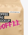Kraft Coffee Bag Mockup - Half Side View