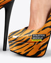 Pair of Stilettos on Woman's Legs Mockup