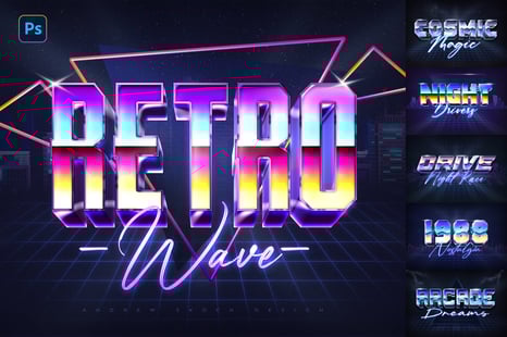 80s Text Effects - Chrome effect