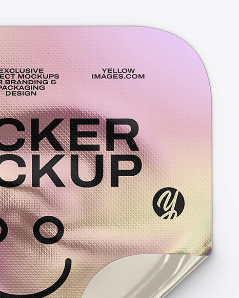 Iridescent Square Sticker Mockup