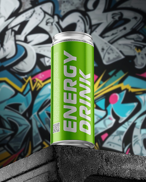 8.5oz Aluminium Can on the Block Mockup