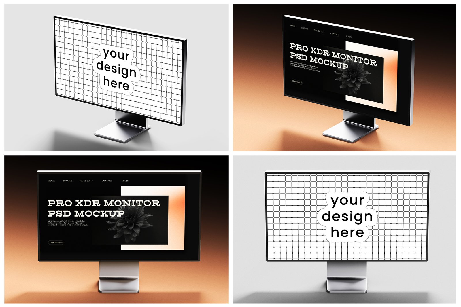 Pro Display XDR Monitor Mockup Set