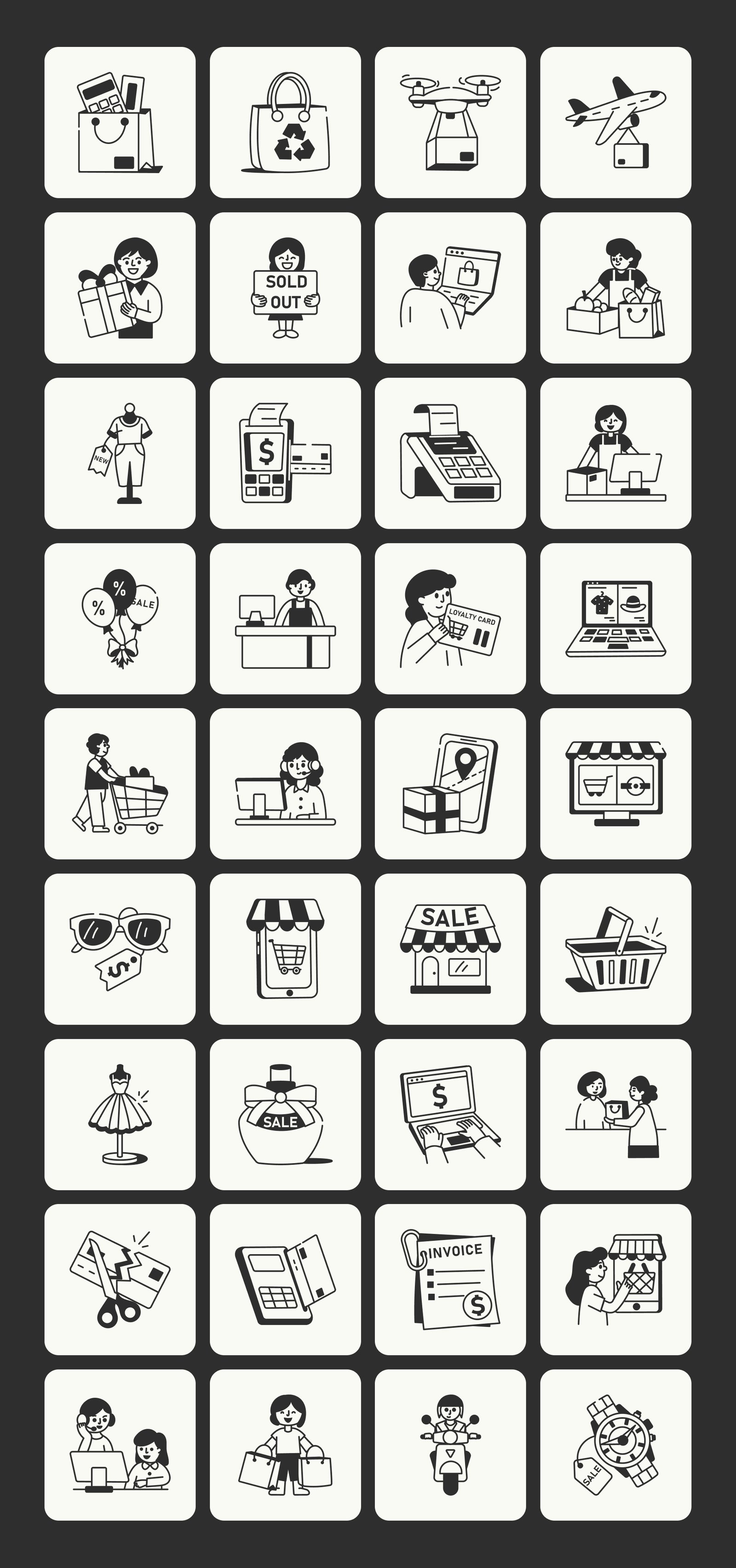 Shopping Drawing Set