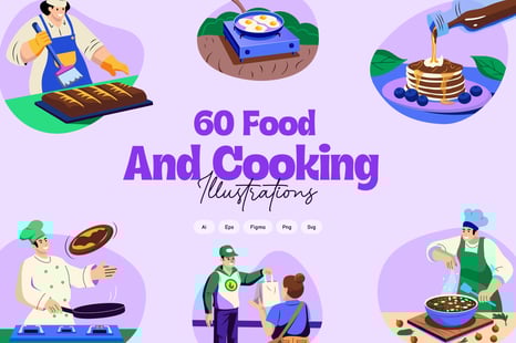 Cooking and Food Illustration Set - Graphics