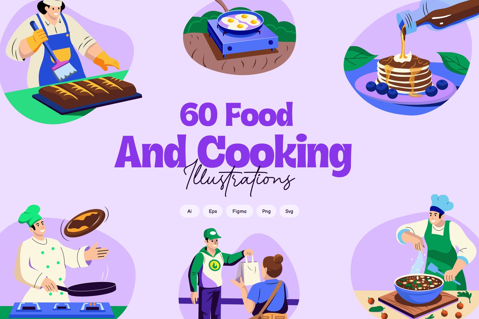 Cooking and Food Illustration Set