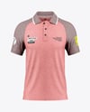 Men's Heather Raglan Polo Shirt Mockup - Front View