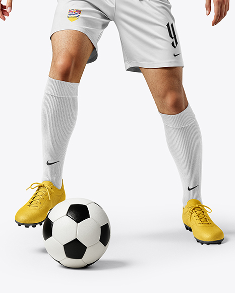 Young Man Wearing Full Soccer Kit Mockup
