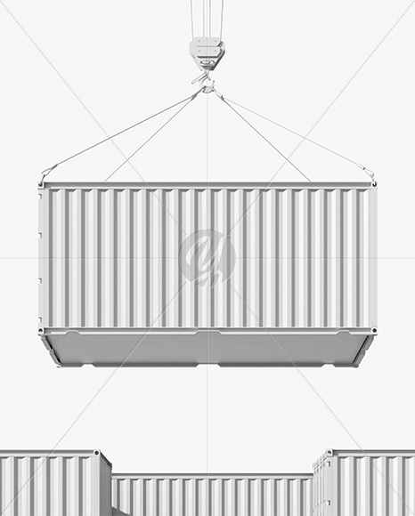 Shipping Container with Slings Mockup